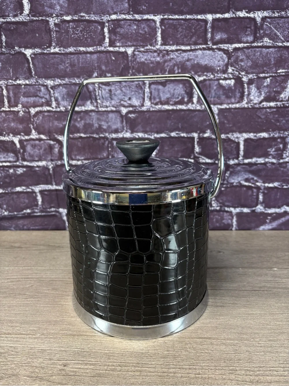 Vintage Faux Alligator Ice Bucket